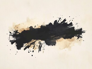 水墨笔触抽象艺术图案