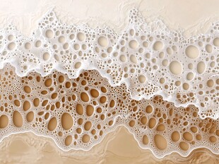 咖啡泡沫纹理特写