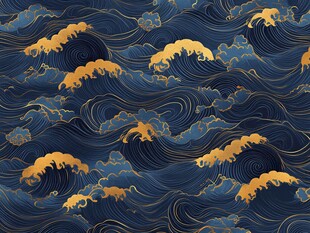 中式海浪纹传统图案设计