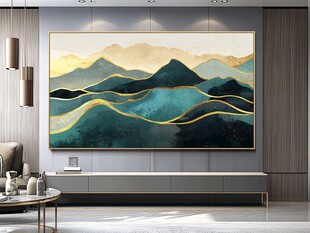 现代客厅的抽象山水挂画