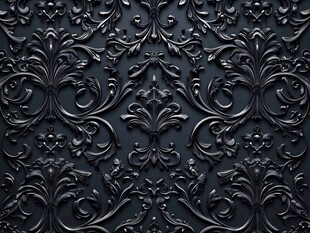 黑色立体欧式花纹背景图
