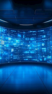 科技感弧形数据显示空间