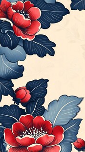 中式花卉图案设计背景图