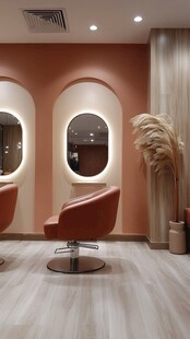 时尚温馨美发店室内一角