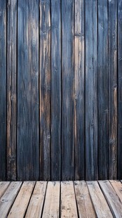 深色木板墙与木地板背景