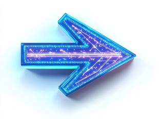 蓝色发光科技感箭头图标