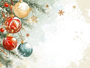 圣诞装饰挂饰雪景背景图