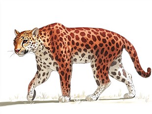 行走的花豹插画