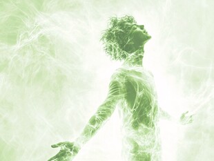 梦幻绿调人体能量视觉效果