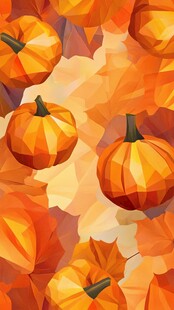 秋日南瓜枫叶缤纷插画