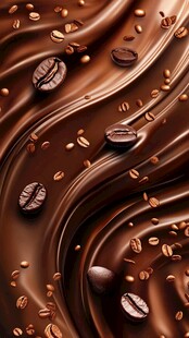 丝滑巧克力与咖啡豆交织