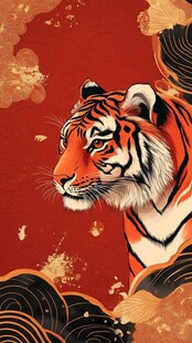 猛虎瑞象贺岁 国风祥瑞图