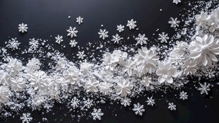 冬日雪花装饰的梦幻场景