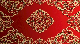 中式红金传统花纹图案