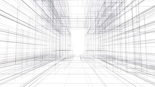 线条勾勒的空间透视感