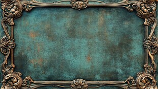复古雕花边框的绿底背景