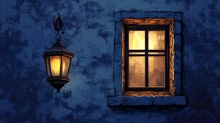 窗畔暖灯营造静谧氛围