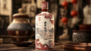 古典风白酒瓶的雅致展示