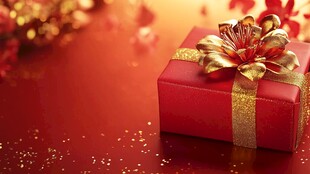 红色精美礼品盒喜庆装饰