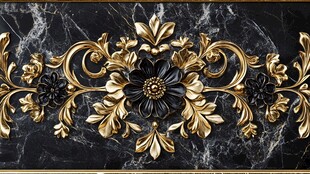 黑金雕花饰 奢华艺术纹理