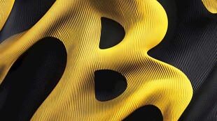 黄色立体字母B纹理图案