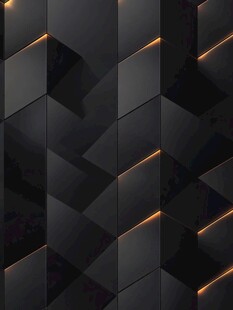 黑色立体几何光影墙面