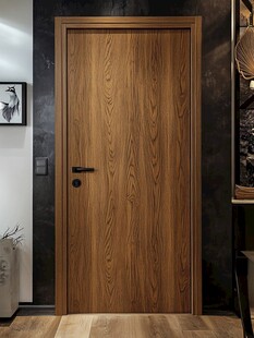 简约木纹室内房门展示