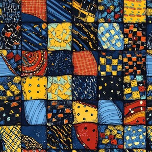 多彩拼布图案纹理设计