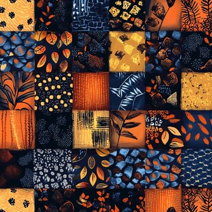 秋日拼贴风图案素材集合