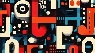 抽象几何字母图案艺术