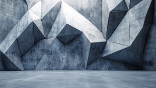 几何立体混凝土墙面背景