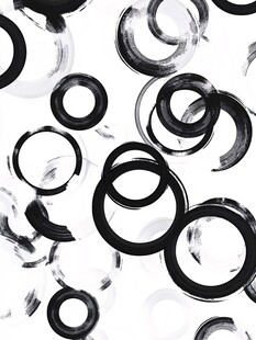 黑白墨圈抽象图案背景