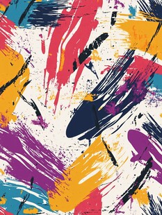 抽象多彩笔触艺术图案