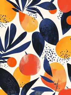 水果花卉抽象图案设计