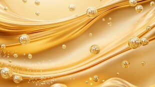 金色流动质感气泡背景图