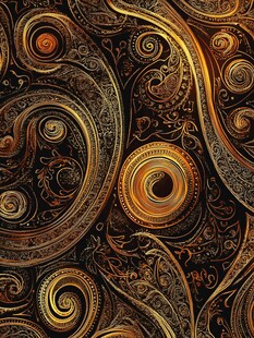 华丽复古金色涡旋花纹图案