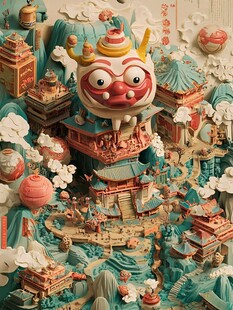 奇幻国风萌物建筑景观