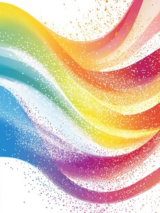 绚丽彩虹动感波浪背景图