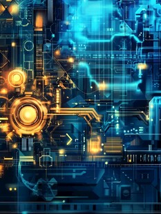 未来感科技电路抽象背景图
