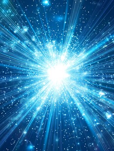 蓝色星空光芒放射背景图