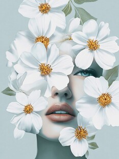 花掩娇颜