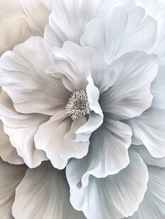 白色立体花卉艺术特写