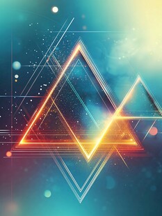炫彩三角几何科技背景图