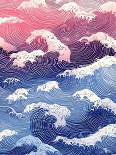 绚丽海浪图案纹理背景