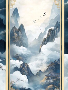 中式山水意境图