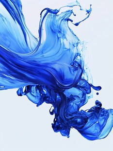 蓝色墨水动态飞溅艺术
