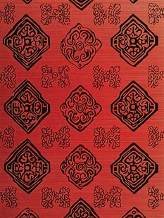 中式传统红色几何花纹图案