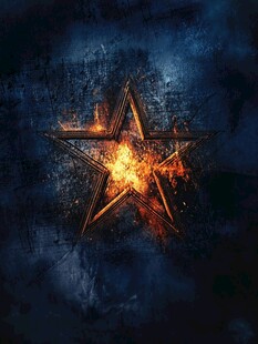 燃烧五角星 神秘炫酷背景