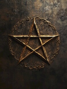 神秘金色五角星金属装饰