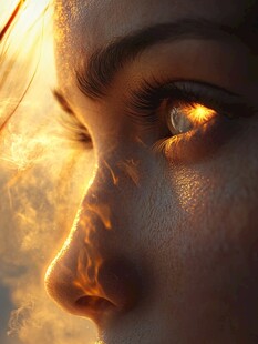 梦幻眼眸中的炽热光芒